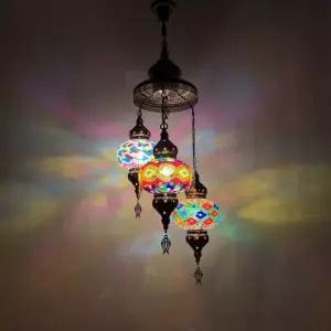 빈티지 스테인드글라스 조명 상부등 샹들리에