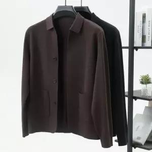 캐주얼 카디건 칼라넥 트렌드 상의 숄카라 솔리드 남자니트 스웨터 봄가을 베이직 원템3