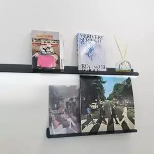 아크릴 무타공 선반 벽책꽂이 투명블랙 5T 400x150mm F400 037