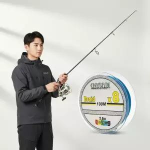 고강도 8합사 낚시줄 2호 100m 문어 선상 릴 낚싯줄 오색 컬러합사