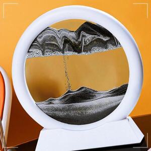 [2개구성] 시계 오브제 원형 때리기 슬로우 샌드 아트 액자 그림 모래 움직이는 인테리어 멍 KWD2B320