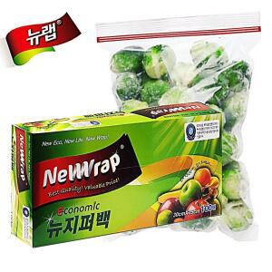 [2개구성] 대용량100매 랩 백 락 팩 지퍼 비닐 다회용 뉴 30x35 HWA024AE