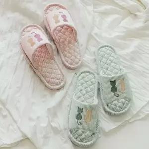 홈슬리퍼 손님 실내화 고양이 파스텔 컬러 거실화