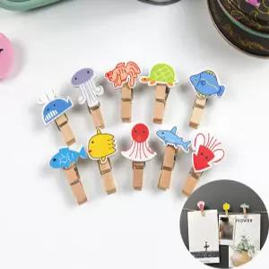 문구용품 물고기 바다생물 나무집게 사진 메모 인테리어 소품 1P