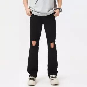 지니코코 남친 데님 검정 봄 슬림 일자 핏 스트레이트 부츠컷 청바지 컷팅 ADOR5