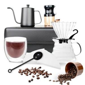 컴픽시티즈 커피 메이커 세트 위에 붓다 모두 하나의 휴대용 메이커로 가정에서 양조하고 여행하기에 이상