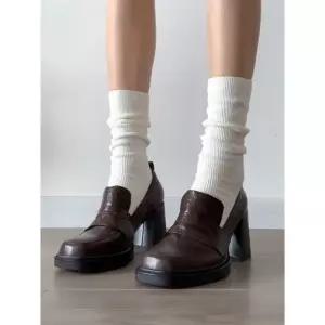 알마센 여성용 하이힐 슈즈 앤티크 힐 메리제인슈즈 단화 통굽 로퍼 옥스퍼드화 ADOR5