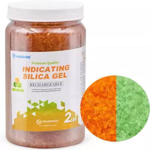 위저브 2파운드 프리미엄 오렌지 실리카겔 건조제 비드(산업 표준 2-4mm) - 충전식 및 표시용 비드