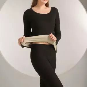 [하프클럽/]여자 슬림핏 양면기모 라운드넥 상하의 내복 세트