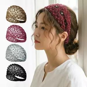 [할인바이할인]데이블링 비즈 헤어밴드 큐빅 비니 4종세트