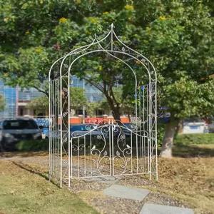 정원 출입구 아치 식물 가든 꽃 철제 브래킷 울타리 포도나무 화단