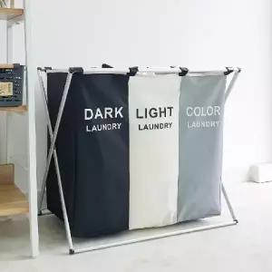 [이거찜] 빨래통 빨래바구니 세탁바구니 분리수거함 겸용 3단빨래정리함