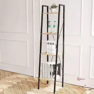 우드중형선반 좁은사다리 다용도조립 북선반 원목수납klm565