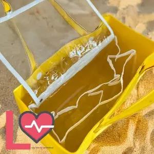 롱타임헬씨 대용량 투명 캠핑 물놀이 정리백 화이트 투명 방수 내부 정리 칸막이 지퍼 포켓 사방 수납 여름