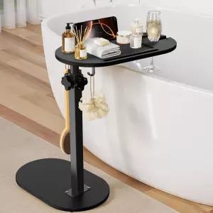 높이 조절 대나무 욕조 사이드 테이블 이동식 반신욕 선반 홈스파 욕실 정리함 집들이 신혼부부 선물