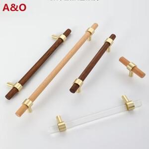 서랍 캐비닛 가구 주방 손잡이 문 황금 투명 크리스탈 나무를 처리