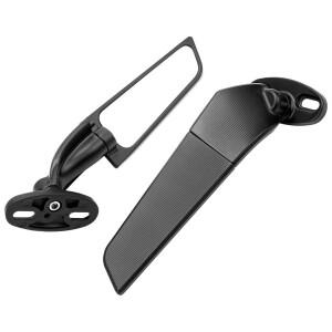 닌자 250 300 H2 H4 용 바이크 오토바이 백미러 조절식 회전 윈드 윙 미러 교체 2 개