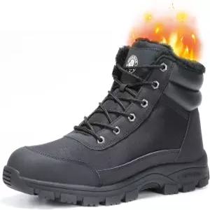 남성용 앵그리람 겨울 스틸 토 부츠 여성용 편안한 따뜻한 인조 모피 미끄럼 방지 스노우 워크
