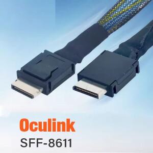 PCIE Oculink SFF 8611 4IMini 호환 SAS SFF-8611 4I 서버 초고속 케이블 데이터 연장 남성-남성 전송 라인