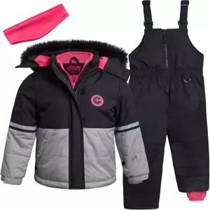 핑크 플래티넘 걸스 스노우슈트 - 2피스 방수 용 겨울 재킷 및 스키 팬츠 여아용 의류 (2T-16)