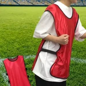 ( )1벌 레드 남녀공용 측면 고무줄 팀 나누는 컬러 팀 조끼 유니폼 축구 풋살 상의 단체