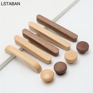 나무 캐비닛 손잡이 너도밤 호두 단단한 가구 문 부엌 찬장 서랍 옷장 하드웨어