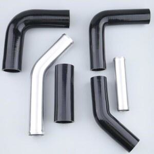 AC 퍼포먼스 유니버설 실리콘/알루미늄 라디에이터 호스 키트 - 내열성 블랙, 맞춤형 프로젝트용 완전 스타터