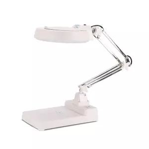 고화질 정밀 램프 - 테이블 5배 탁상용 흰색유리 (커버 돋보기 포함) 확대경 스탠드 학교 30배 20배
