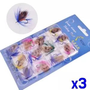 ( )가짜미끼 소프트 베이트 루어 플라이훅 12p세트 x3개