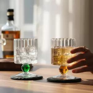 아트박스/홀린 컬러 글로우볼 내열유리 와인잔 고블렛잔 200ml 2P