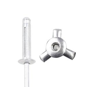 50개  3.2mm 4.0mm 접이식 블라인드 리벳 삼중 라운드 헤드 알루미늄 합금 실버 트라이 그립