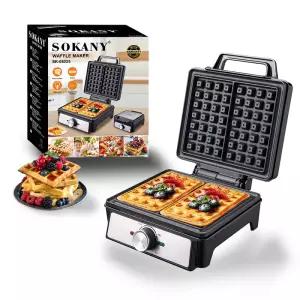 1600W 전기 와플 메이커 2 팬 온도 조절 이중 가열 비 스틱 계란 케이크 오븐 철판 요리 기계
