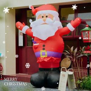 대형산타 2미터 크리스마스 산타클로스 산타크로스 배낭 가방 서있는 벽등반 대형 조형물