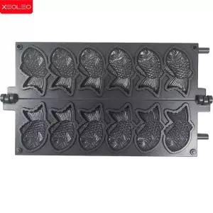 XEOLEO 타이야키 메이커 몰드 물고기 모양 와플 기계 부품 6 개