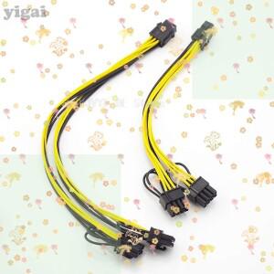 PCI-E 6핀-듀얼 6+2핀(6핀/8핀) 전원 분배기 케이블 그래픽 카드 Express 8핀