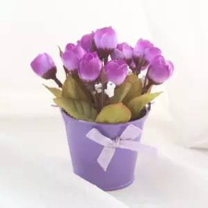 [디작소]프리티플 미니 장미 조화 화분(퍼플) 조화소품 (32964890)