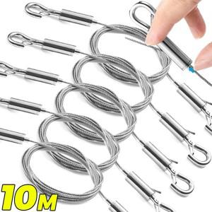 조절 가능한 자동 와이어 로프 스프링 훅 빨랫줄 사진 걸이 솔루션 시스템 서스펜션 코드 스테인리스 스틸