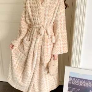 로브 커플 극세사 수면 가운 여자 남자 홈웨어