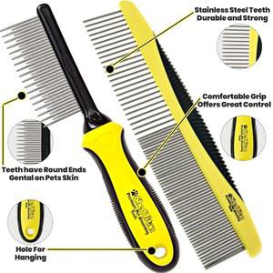 매트한 헤어 디탱글러 세트를 두들을 그루밍 간편한 엉킴 고양이 위한 셰드타이탄 제거 메탈