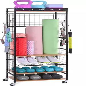 덤벨용 마이딩로직 웨이트 랙 요가 매트 홈 짐 보관함 및 근력 운동 장비 바퀴가 달린 덤벨 걸이 후크