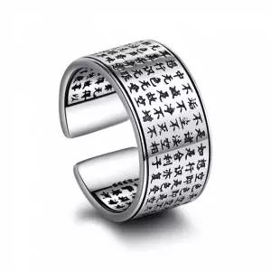 ( )은 129자 반야심경 부처님 수트라 불경 실버 반지