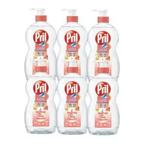 프릴 맑은식초 산뜻한 자몽 700ml x6개 친환경 고농축 1종 주방세제