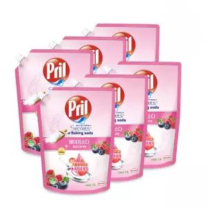 프릴 베이킹소다 와일드베리 1L x6개 친환경 고농축 1종 주방세제