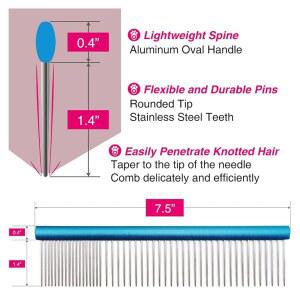 개와 고양이를 위한 타원형 스테인리스 간격 손잡이가 핀이 제거 매트 엉킨 미세 20 금속 U2026 발톱 반려동물 머리카락 그레이하운드 배출 엉킴 스틸 달린 도구