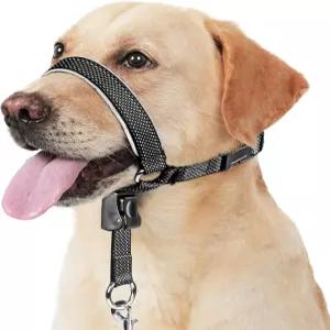 짖지 않는 개 머리 목걸이 부드러운 당김 방지 헤드 홀터 안전 링크가 있는 반사형 주둥이 목줄 조절