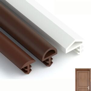 5M 단단한 나무 문 갭 씰링 스트립 실내 도어 카드 슬롯 가장자리 침실 방음 및 충돌 방지