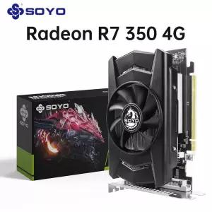 SOYO AMD Radeon R7 350 4GB 그래픽 카드 DDR5 메모리 128Bit HDMI 호환 VGA DVI 비디오 데스크탑 컴퓨터