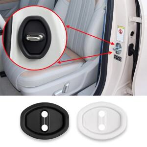 4개 실리콘 자동차 도어 잠금 버클 보호 커버 탄성 충격 방지 패드 무소음 완충 쿠션