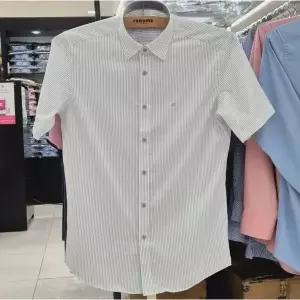 [레노마]슬림핏/반소매/활동성 편한 스판/카라-스냅버튼 반팔셔츠 RZUSLP946 GY_US