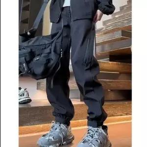 픽호샵 팬츠 바지 남성 긴 스타일 키작남 바람막이 슬랙스 방수 루즈핏 배기핏 봄가을 라이더 꾹3